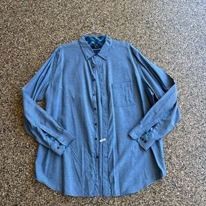 Club Room Gray and Teal Plaid Shirt